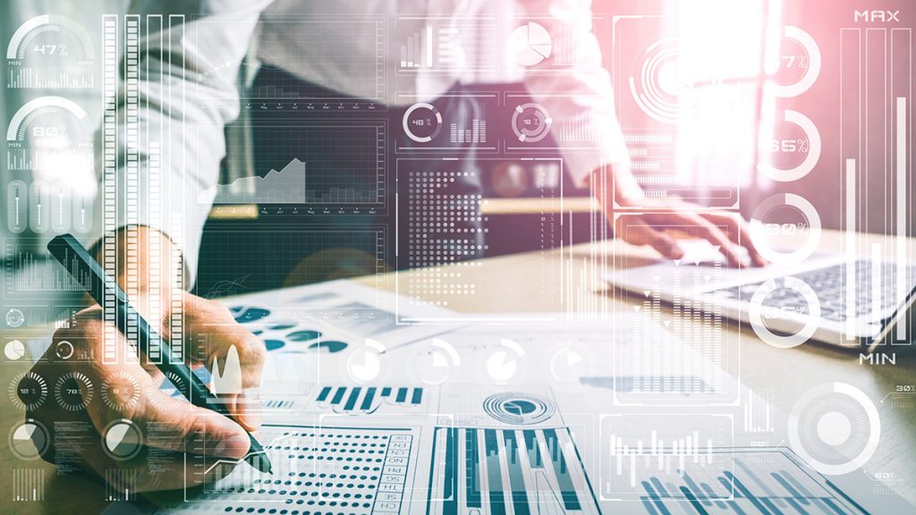 Real estate agent holding a direct mail postcard and reviewing campaign results